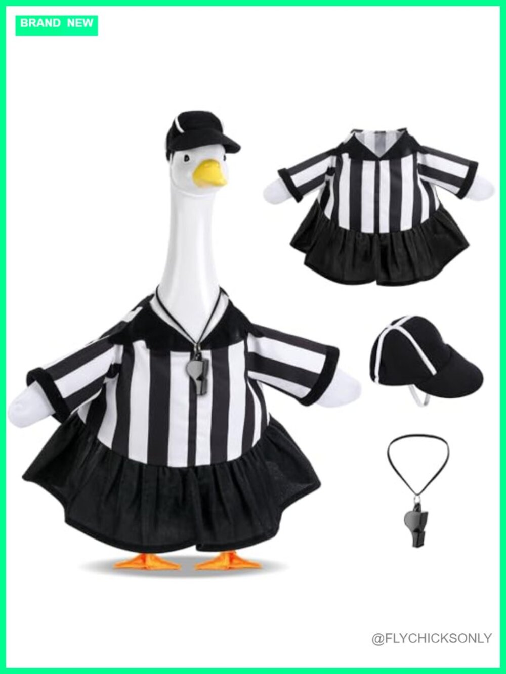 Referee Goose Outfit Costume for Lawn Statue Garden Decor 3 Pieces